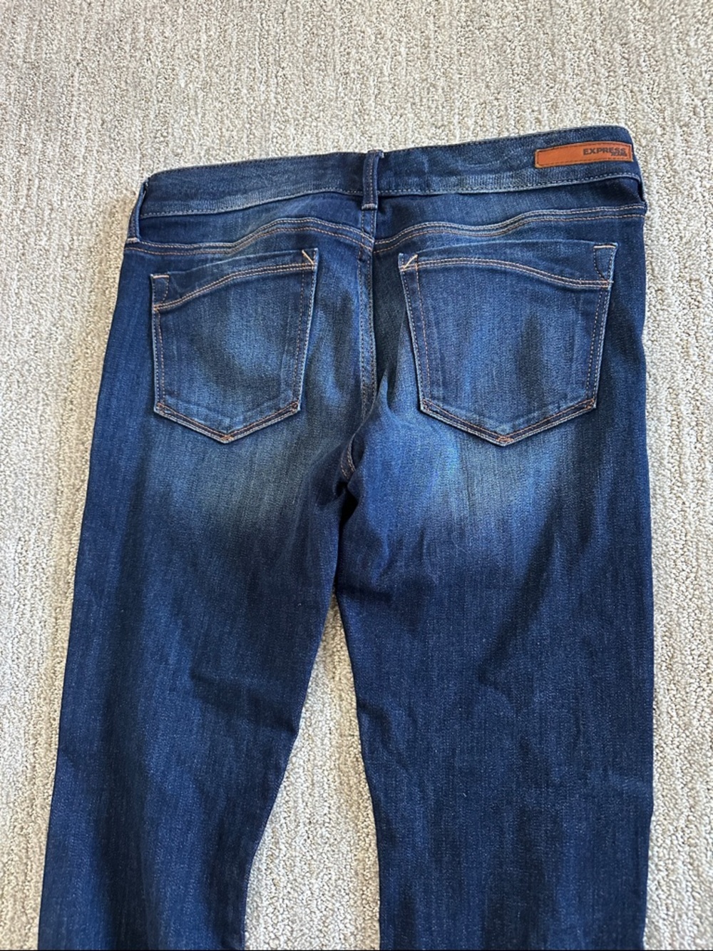 Express Women’s Dark Blue Stretch Jeans Barley Boot Low rise